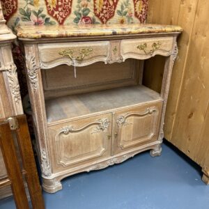 7638-10 Antique French Bleached Oak Side Table