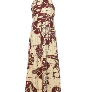 Leafy Print Vintage Maxi Dress