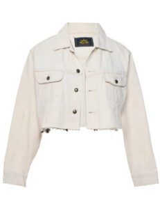 White Cropped Denim Jacket