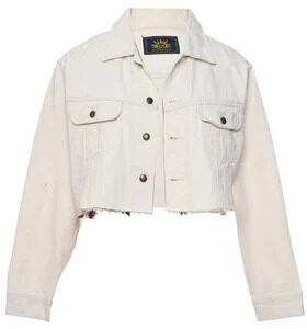 White Cropped Denim Jacket