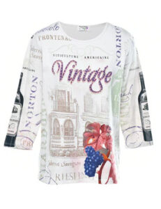 Timeless Wine Print Tee Tshirts